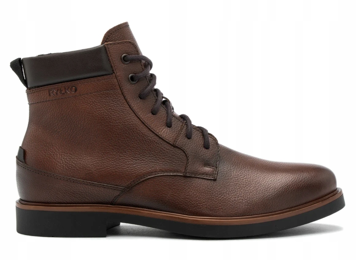 Hnědé Kotníkové Boty Pánské Zateplené Z Přírodní Kůže Ryłko 41