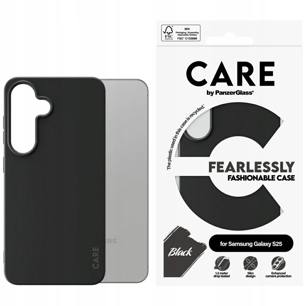Etui Care by PanzerGlass Fashion do Samsung Galaxy S25 czarny