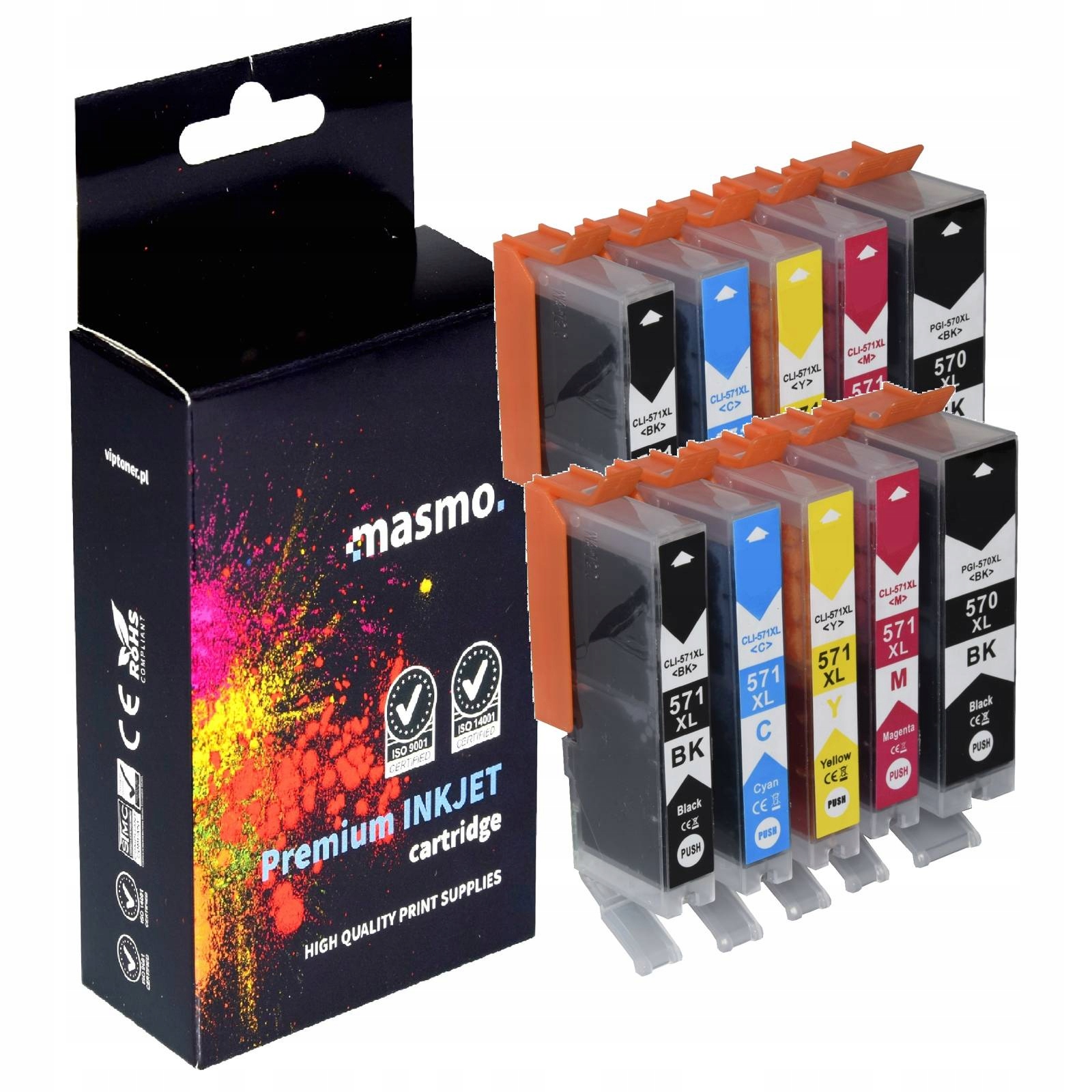 10 x inkousty pro Canon CLI571 Cmy-bk MG5750 TS5050