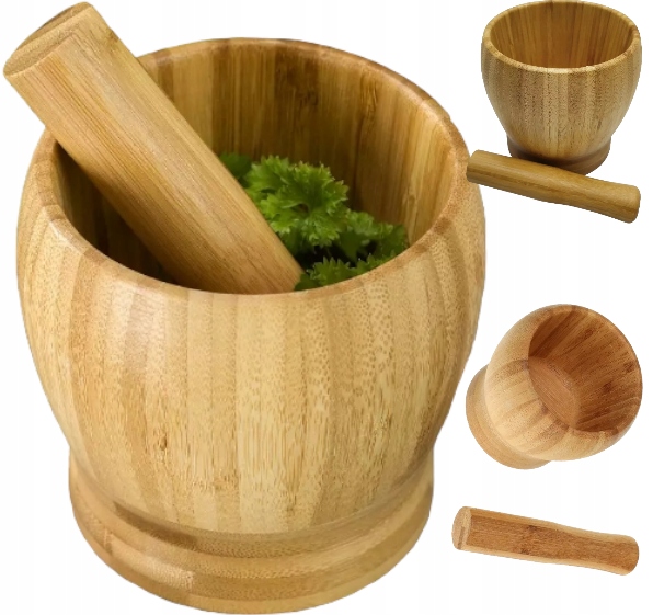 

Moździerz Bambus kuchenny zestaw tłuczek Kh drewno