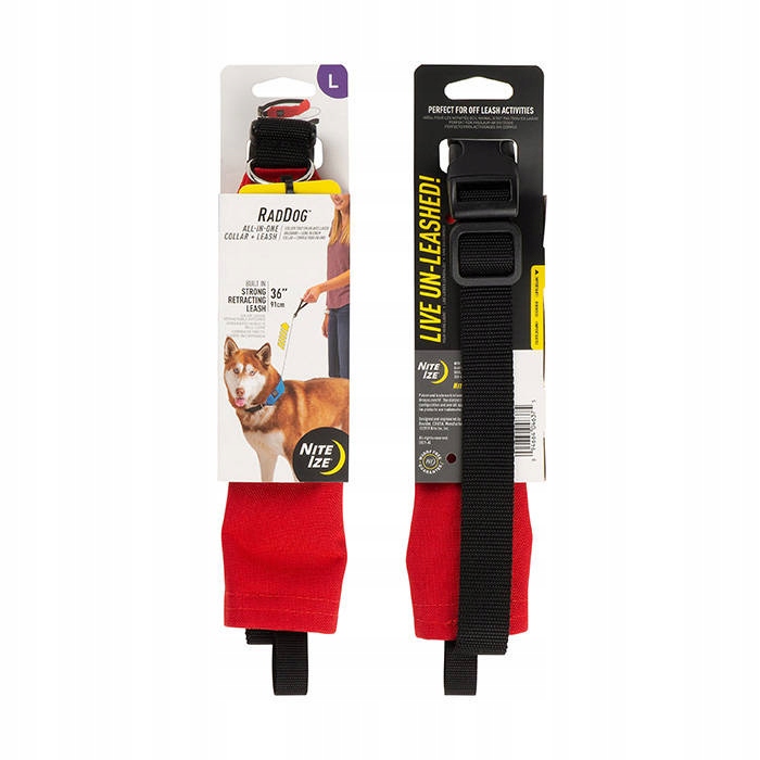 2X Nite Ize Obojek pro psa s vodítkem RadDog All-In-One L Červená