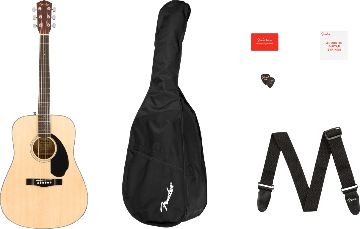 Fender CD-60S Dreadnought Pack V2 Nt Kytarový set s akustickou kytarou