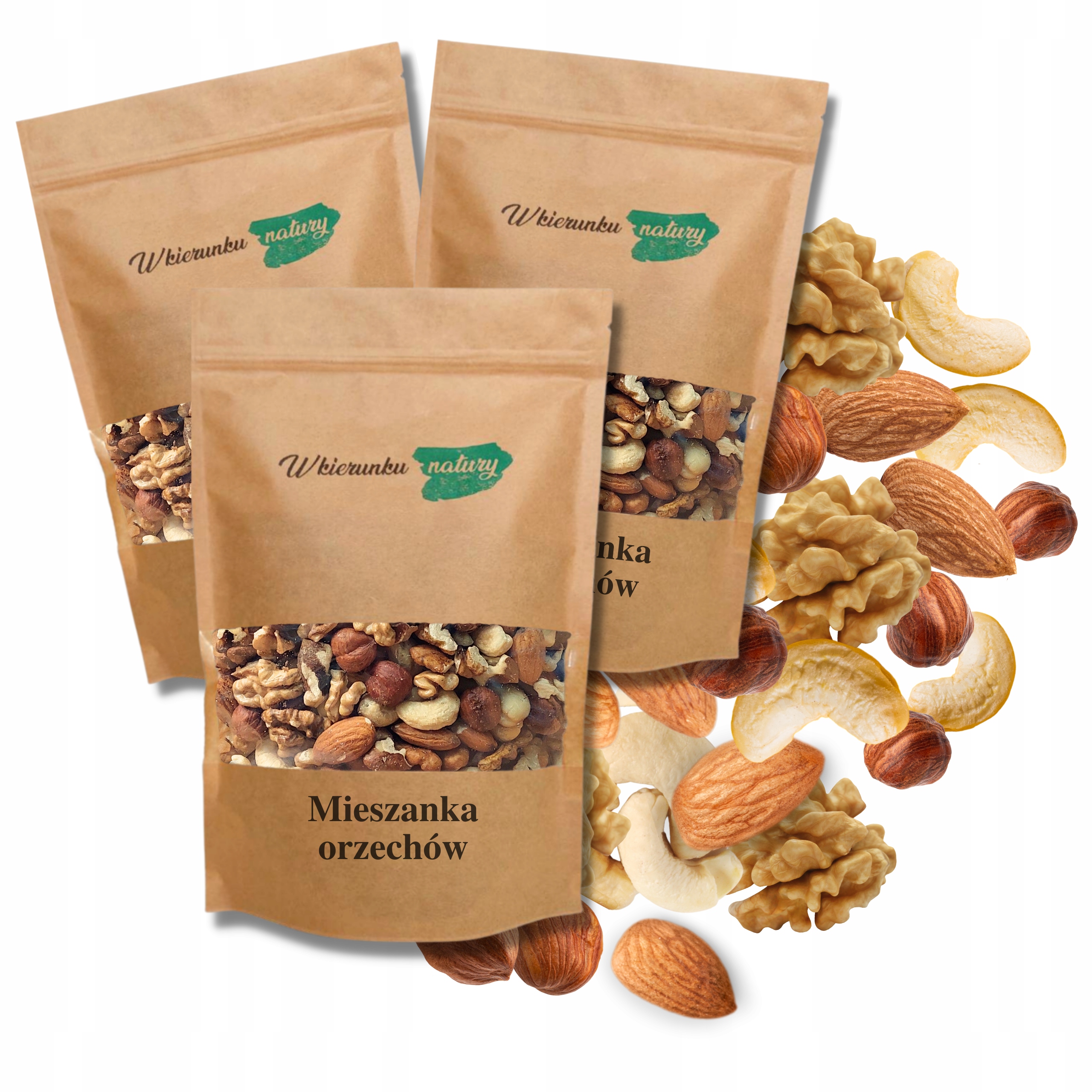 Levně Směs ořechů 3×1 kg kešu ořechy, italské, lískové, mandle bez přísad
