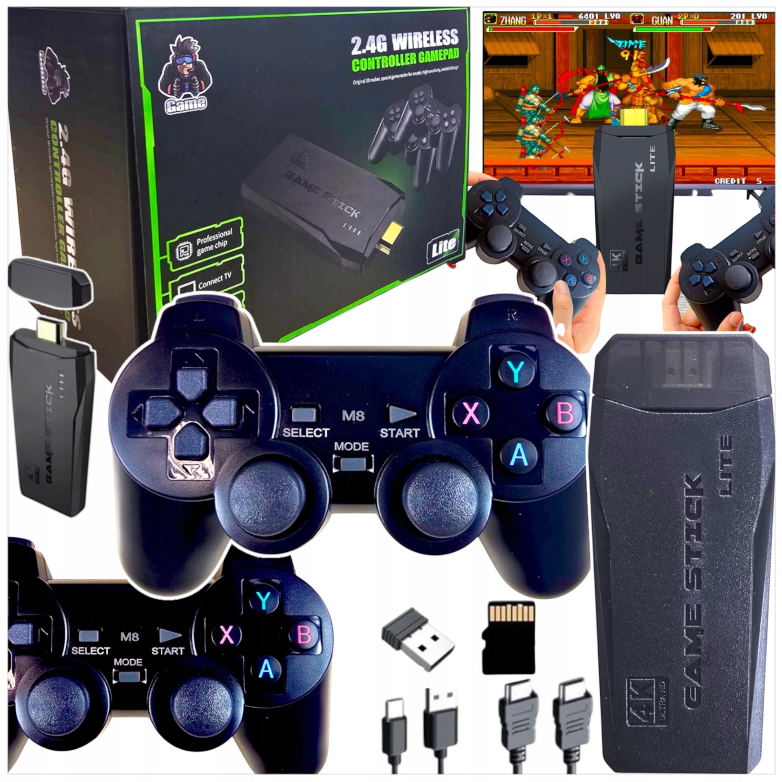 PROJEKTOR LED KONSOLA GAME STICK PRO ANDROID 2 PADY GRY PILOT WIFI USB