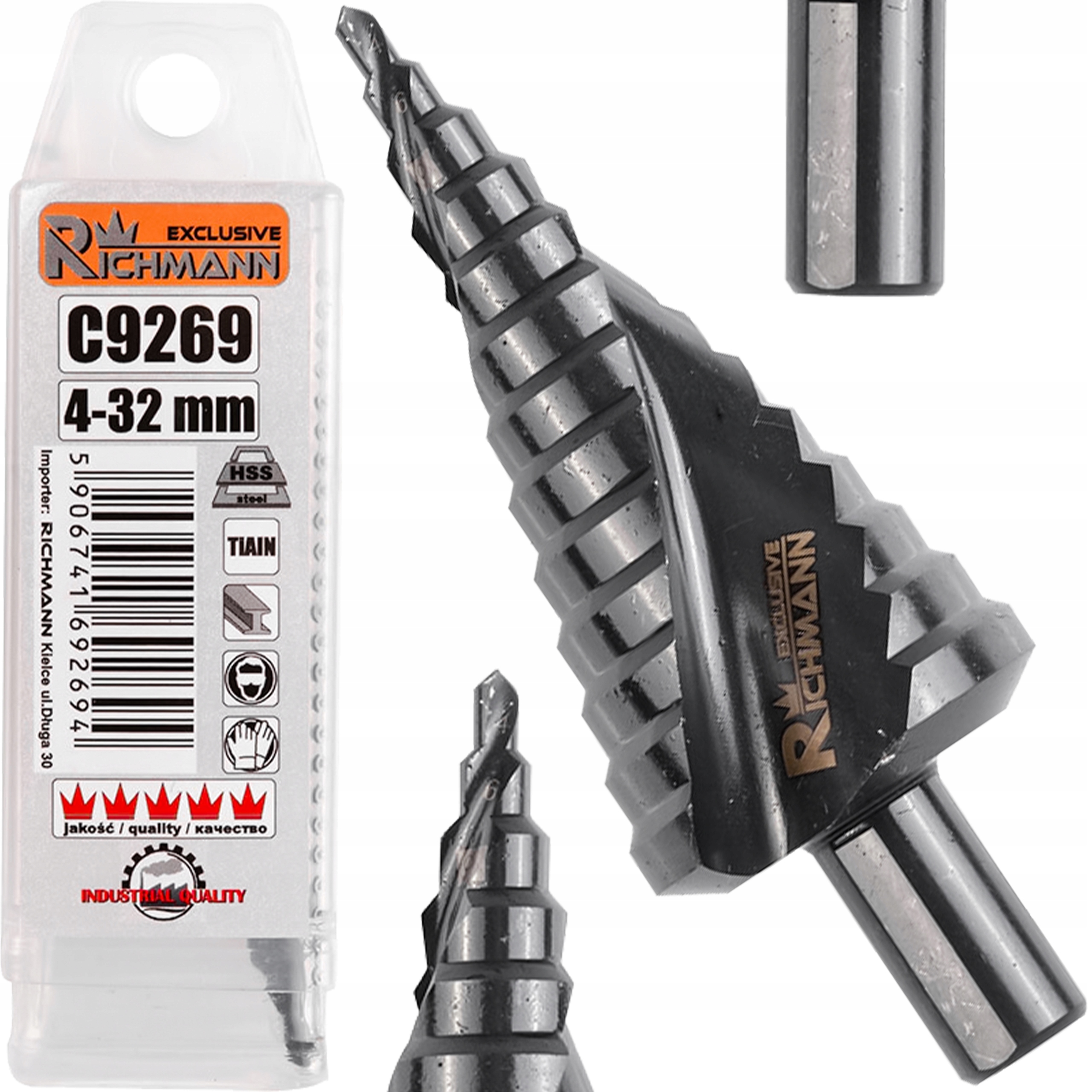 

Wiertło Stopniowe Spiralne Metalu Stali Hss 4-32mm