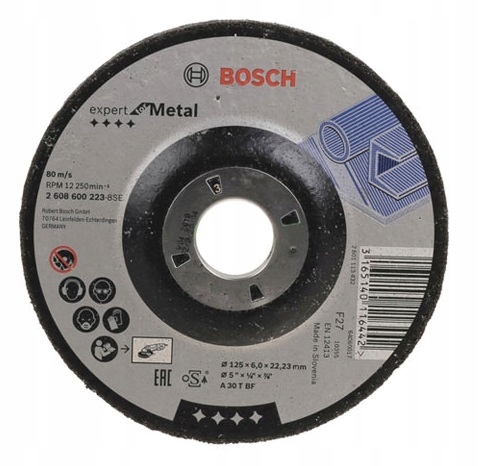 

Tarcza szlifierska Bosch, 125x6x22,23