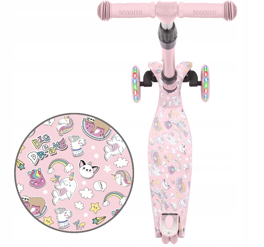 HULAJNOGA TRÓJKOŁOWA dla dzieci LED Kidwell VENTO Liczba kół 3