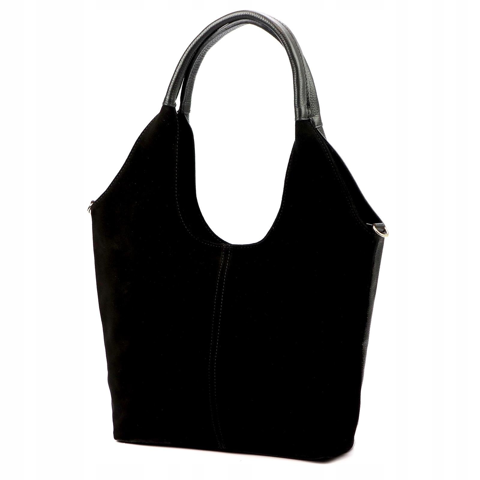 Dámská kabelka shopper kožená černá velká A4 Luka