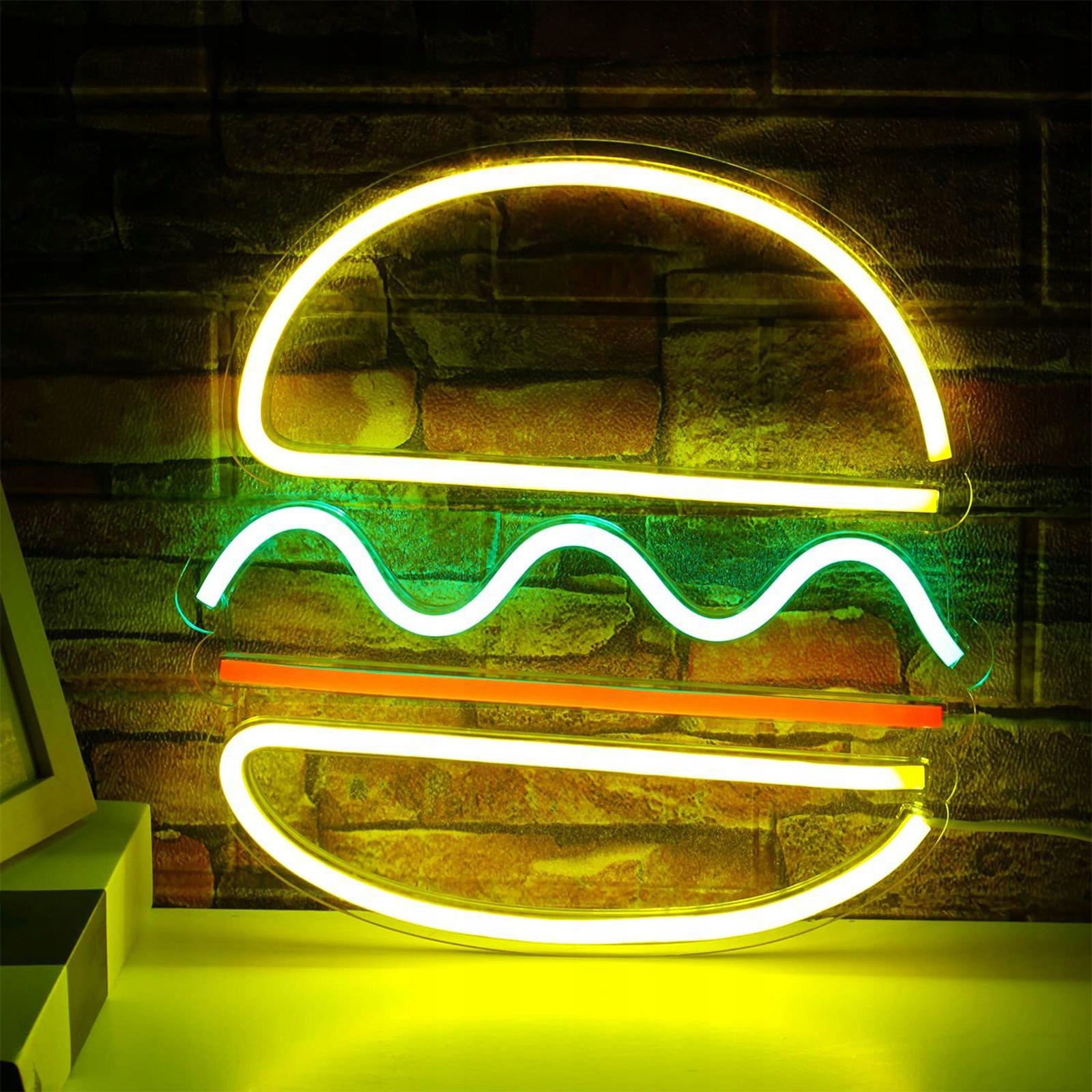 Neon Burger Signs Neon Light Wiszące Ręcznie Robione Reklama LED Neon Signs