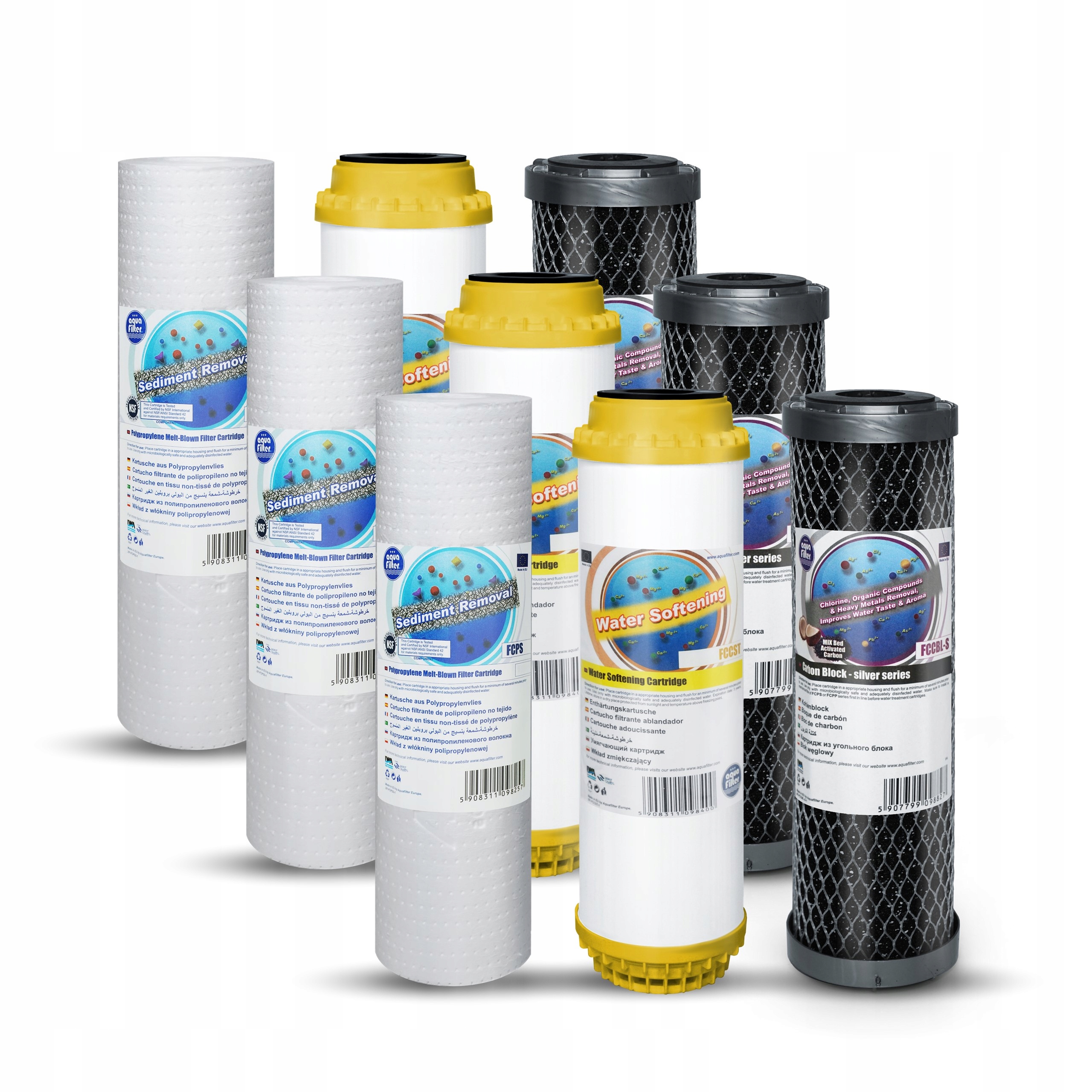

3x Komplet wkładów FCPS20 Fccbl-s Fccst Aquafilter