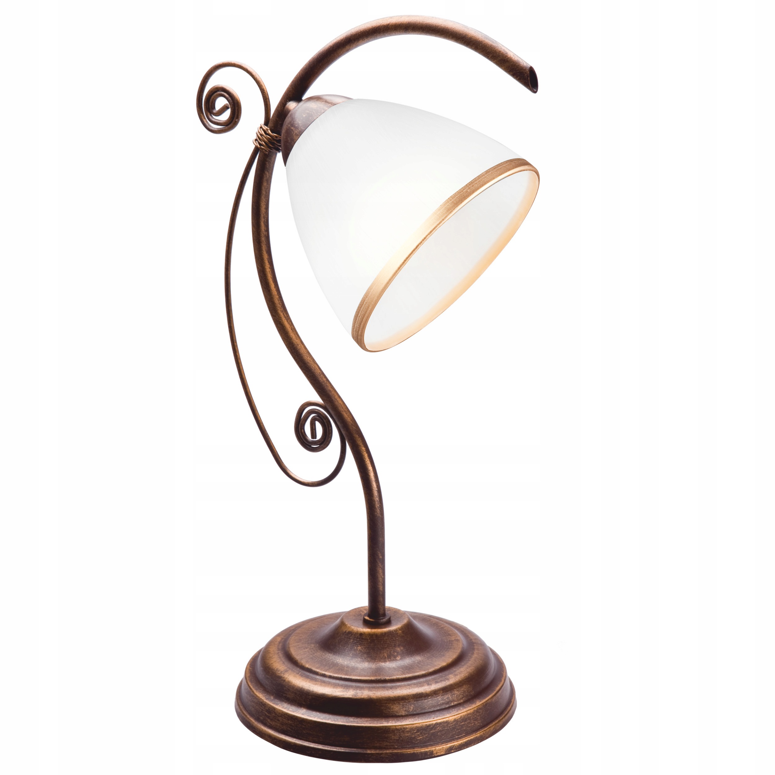 Stolní lampa Noční Retro E27 Bílá Dřevěná Klasická LN-1.51