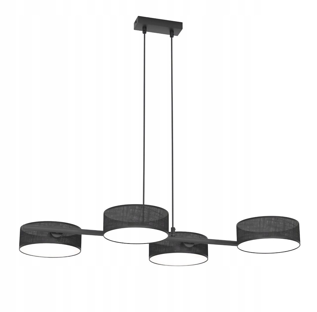 Elegantní závěsná lampa v japonském stylu černá, 4-bodová Drumz