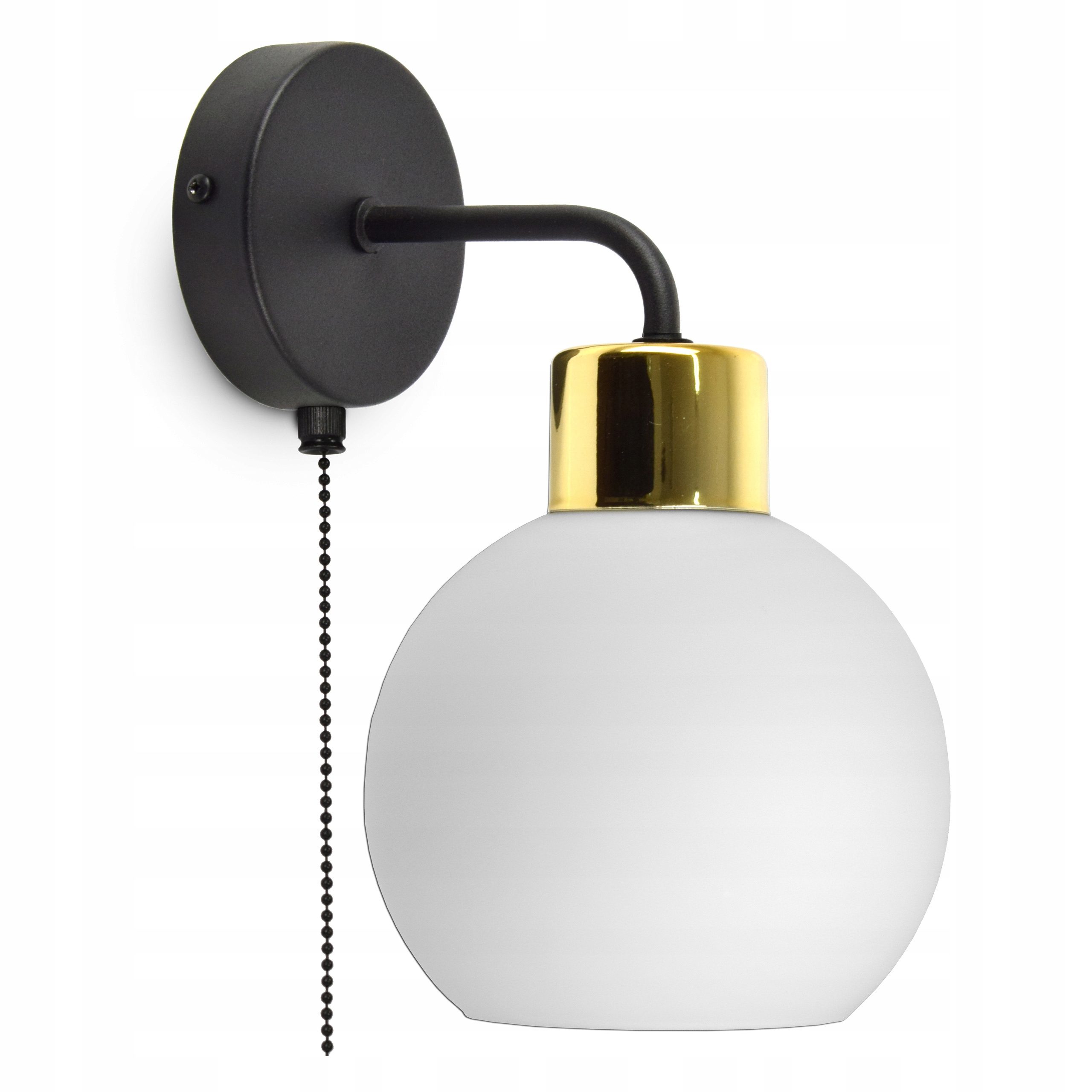 

Lampa Ścienna Kinkiet Szklana Kula Mleczna z Wł