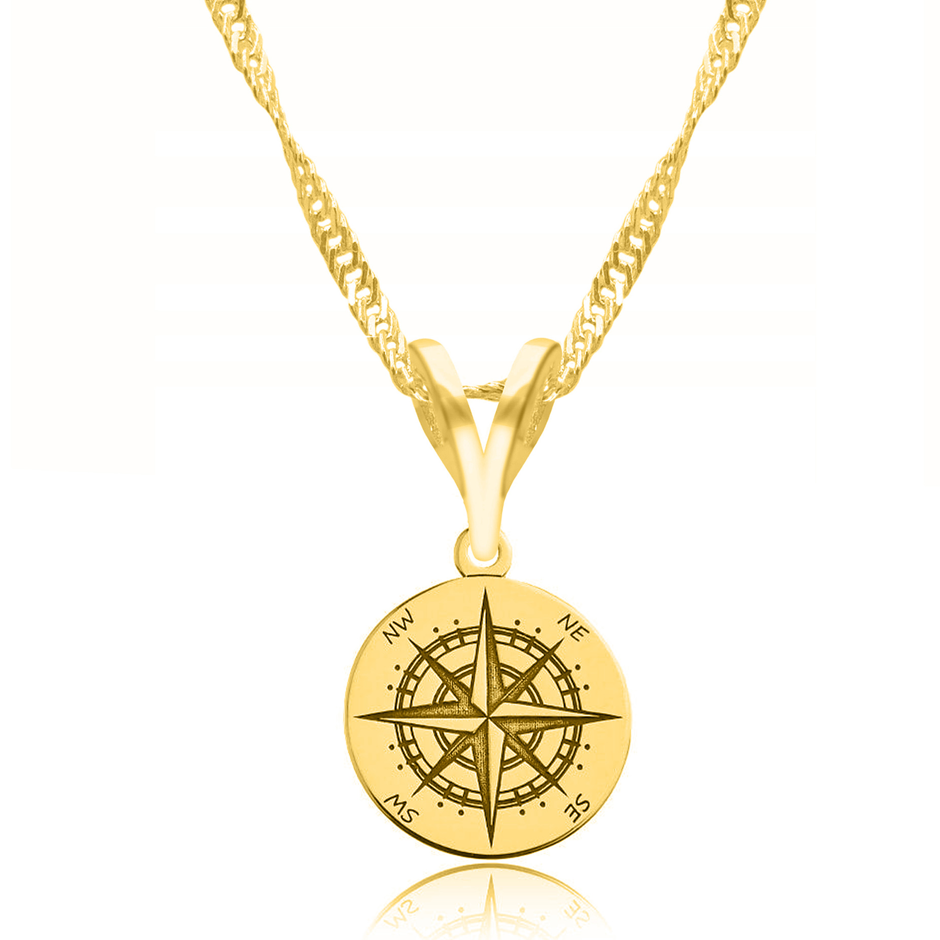 Řetízek zlatý náhrdelník 925 Kompas