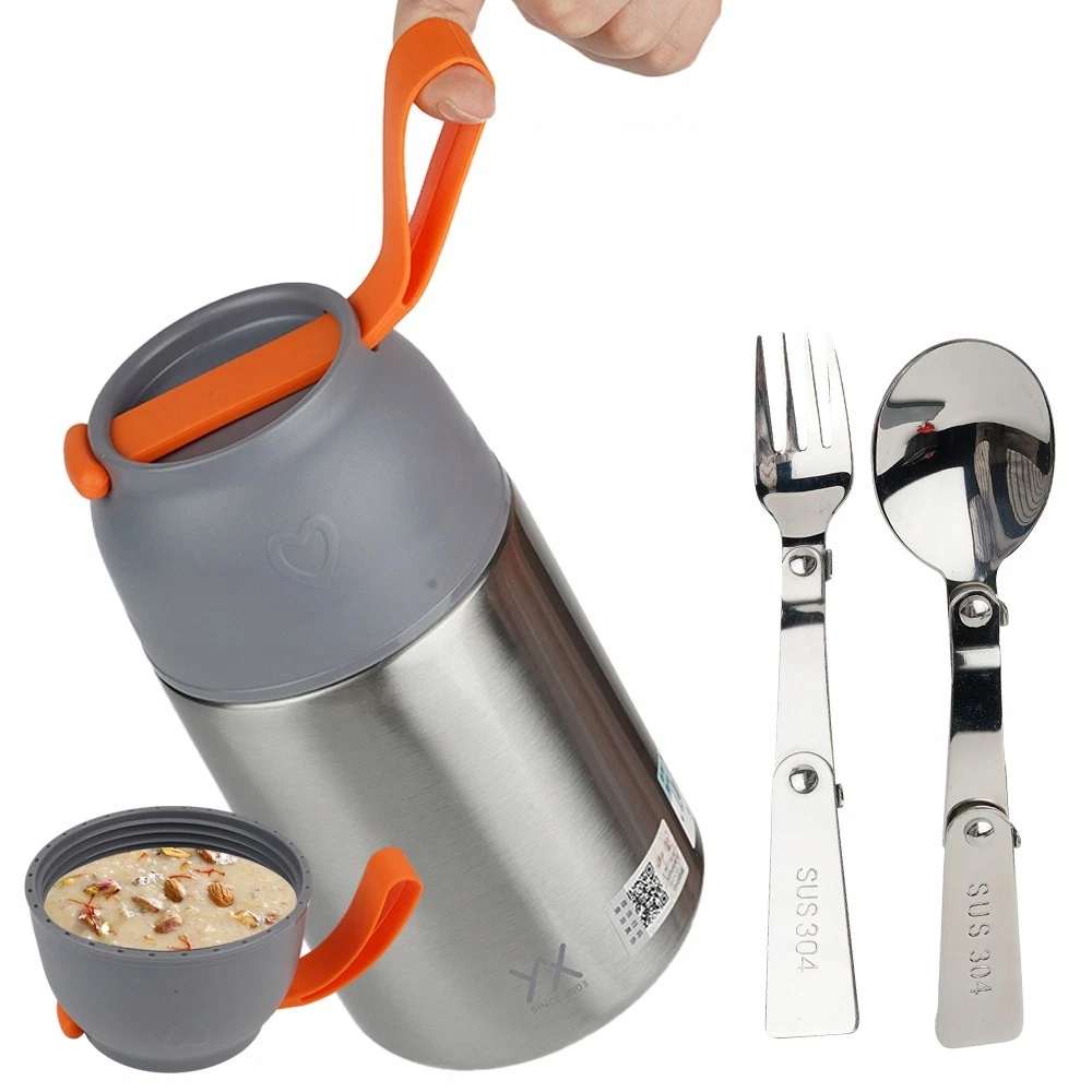 Termoska Na Oběd Z Oceli Termonádoba Na Potraviny Led 2x Lžička