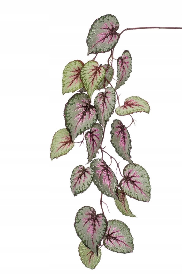 wisząca sztuczna Begonia 110 różowa sztuczne liście begonii duży liść pnąca