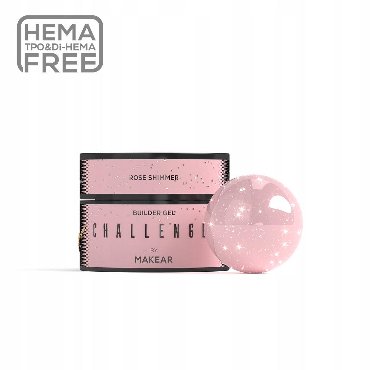 Stavební gel Makear Challengel Shimmer Rose HG14 50 ml