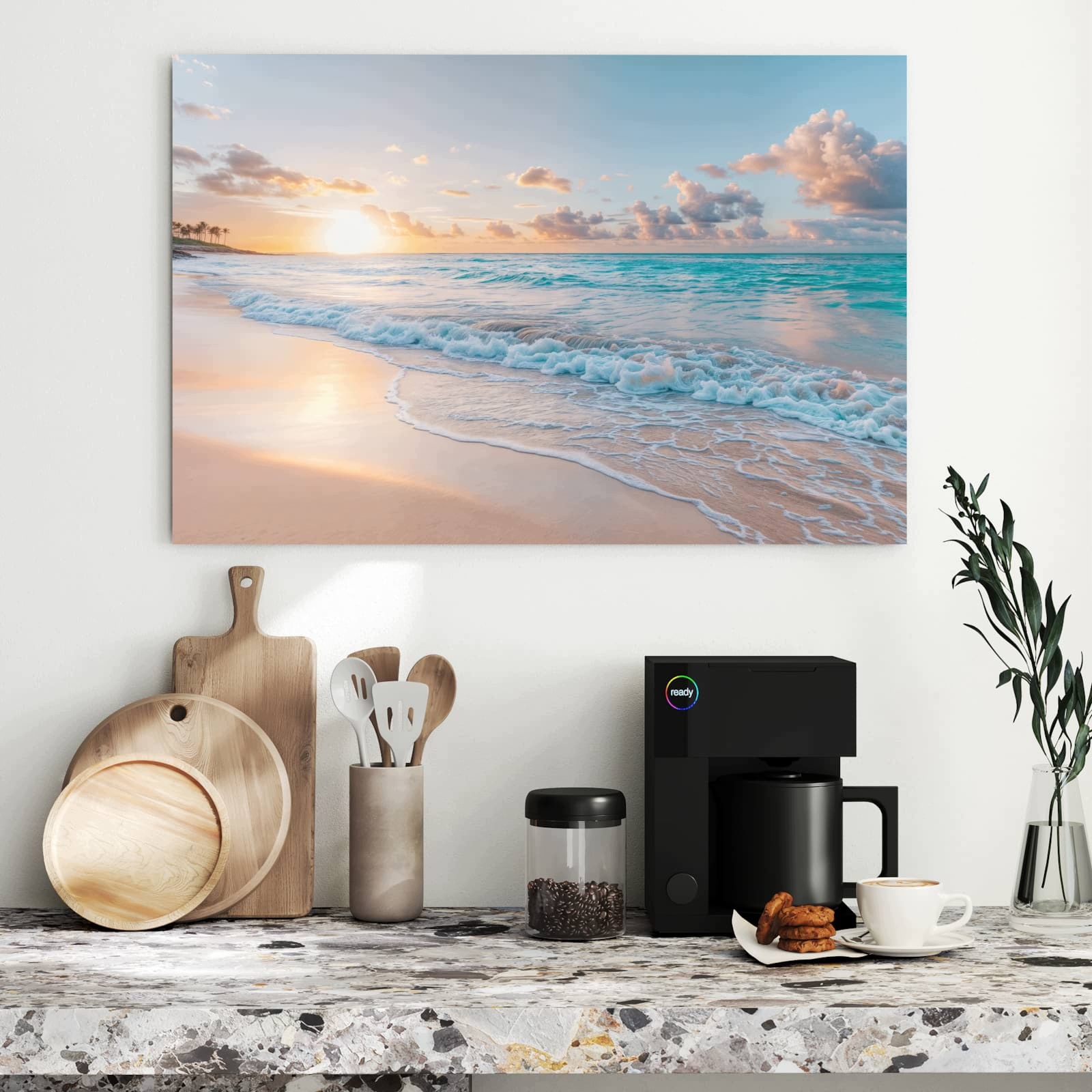 Magnetická tabule Východ slunce Pláž 90 × 60 cm