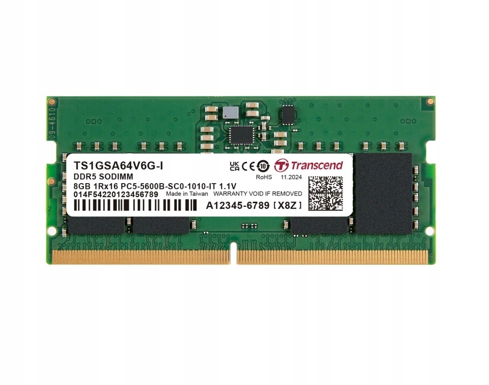 Pamięć Ram Crucial Sodimm, DDR5, 8 Gb, 5600 MHz, CL46 (TS1GSA64V6G-QNA)