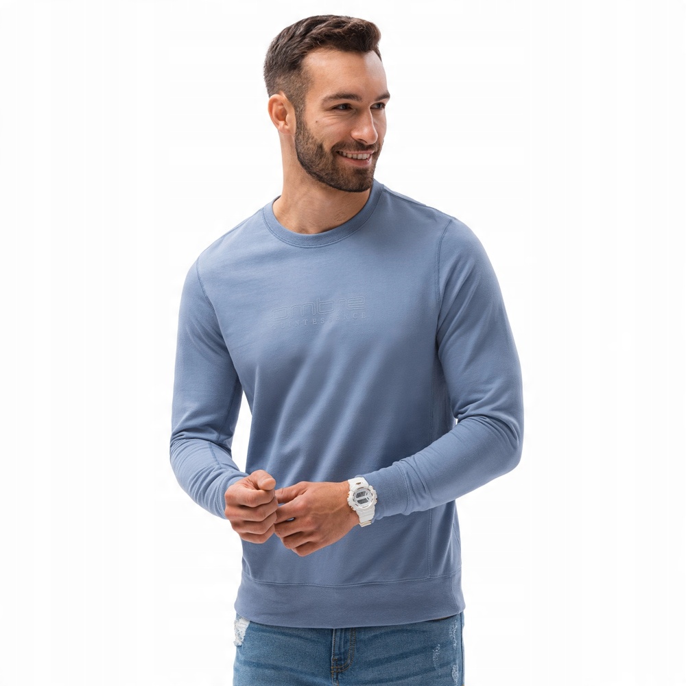 

Bluza męska z nadrukiem print B1160 niebieska L