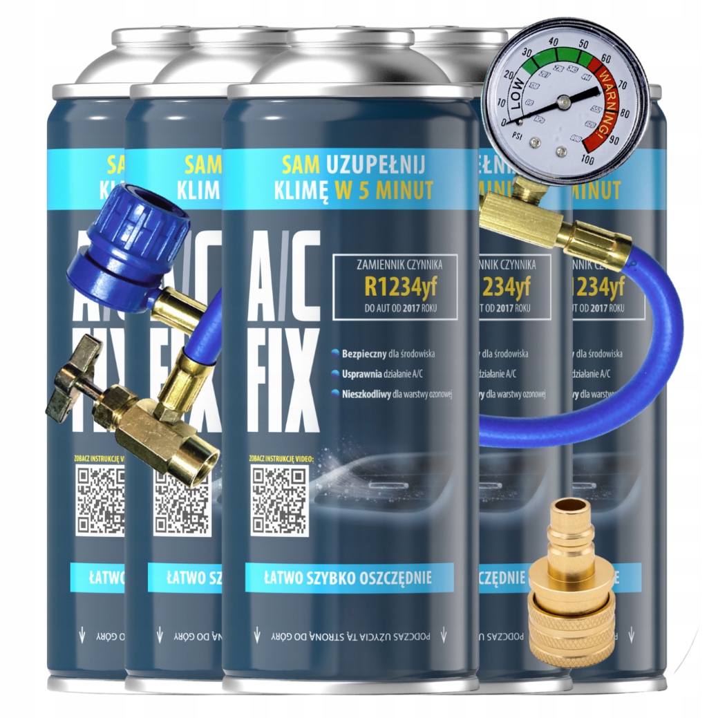 Set Ac Fix 5xR1234yf pro plnění klimatizace 850 g Kabelový adaptér
