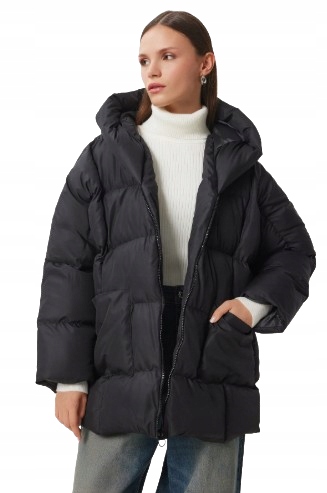 Trendyol Černá Silná Prošívaná Bunda S Kapucí 5AB