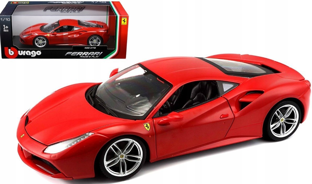 Ferrari 488 Gtb red velký model 1:18 Bburago 16008