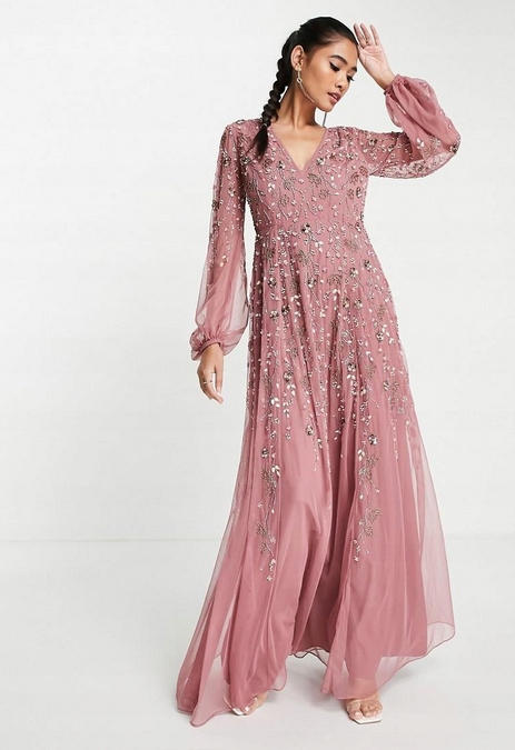 Zdobená Flitrová Tylová Šaty S Designem 40 L