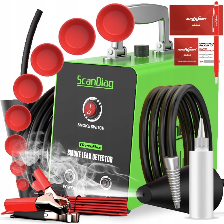 Tester Těsnosti Generátor Kouře Scandiag Green sada zátek Bonus!!!