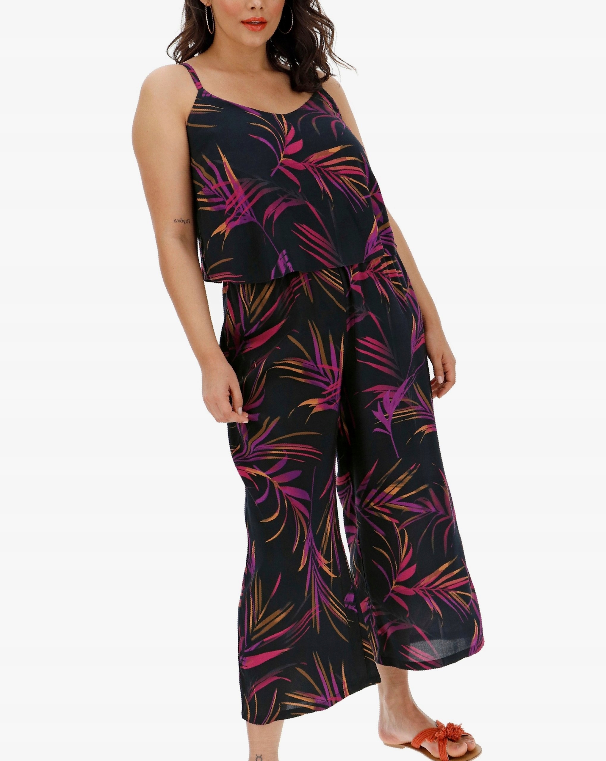 Kombinéza na ramínkách černá 8xl s viskózou