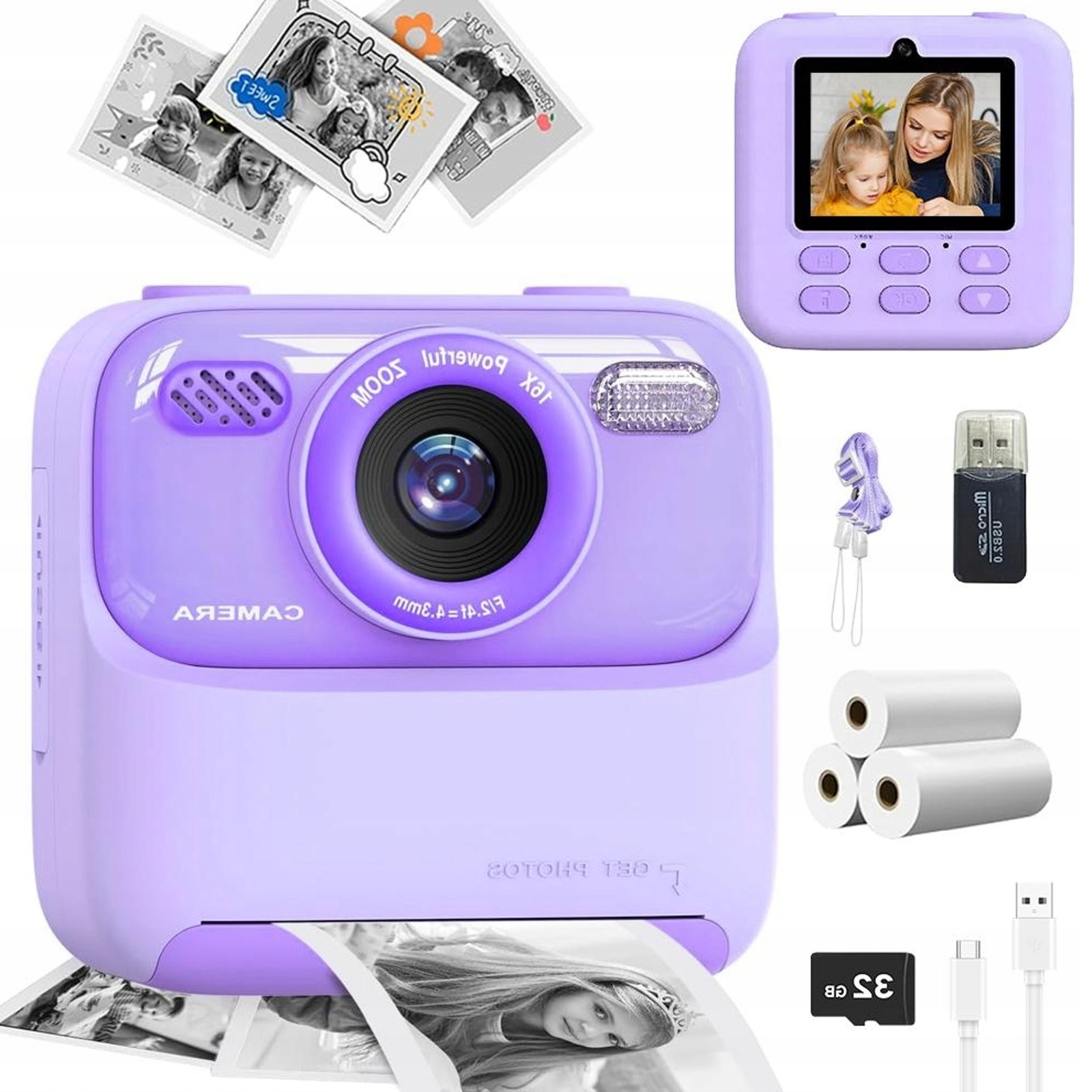 Instantní Selfie Fotoaparát Pro Děti, Duální Kamera, Nahrávání Videa