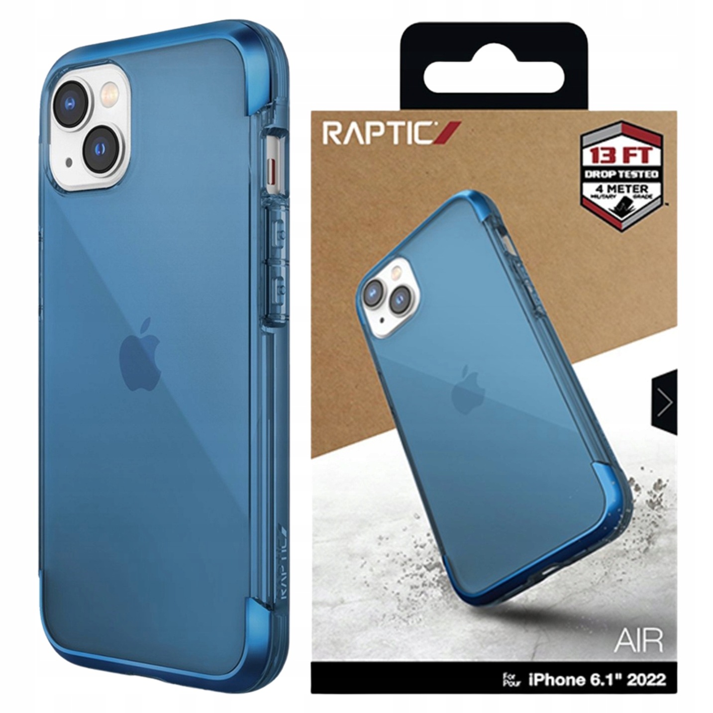 Raptic X-Doria Air Case tok iPhone 14 páncélozott tok kék