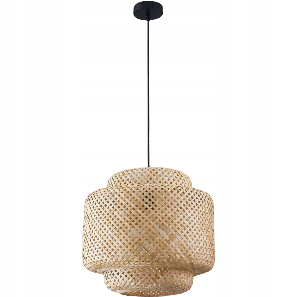 Závesná lampa boho bambusová krémová 40 cm do obývacej izby a jedálne nad stôl Polux