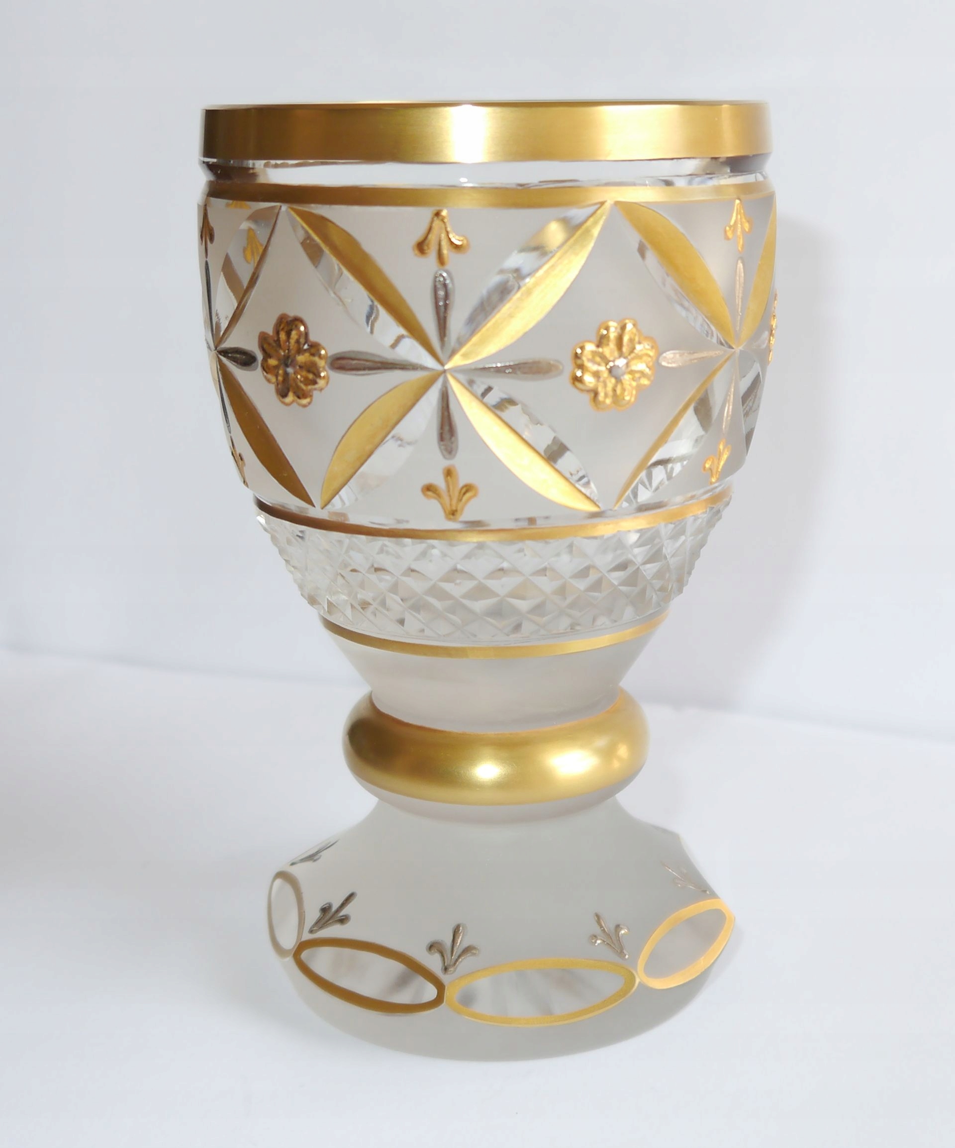 BOHEMIA CZECHY KRYSZTAŁ KIELICH W STYLU BIEDERMEIER