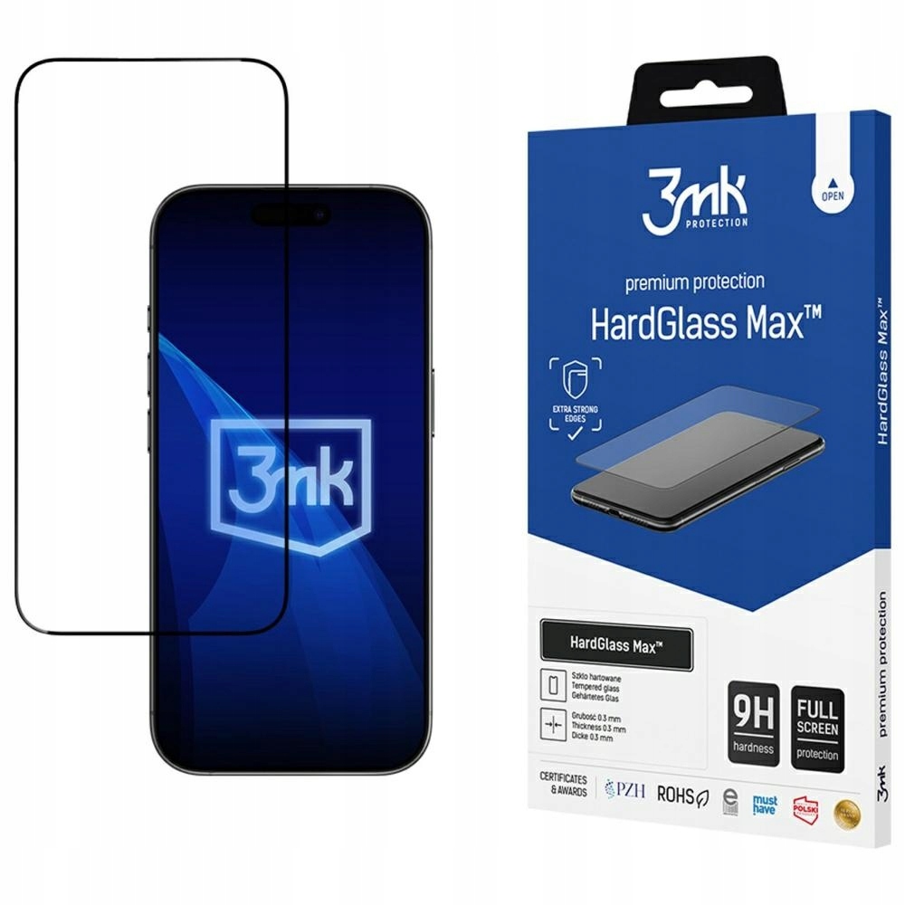 Tvrzené sklo 3MK HardGlass Max pro Apple iPhone Air, černé