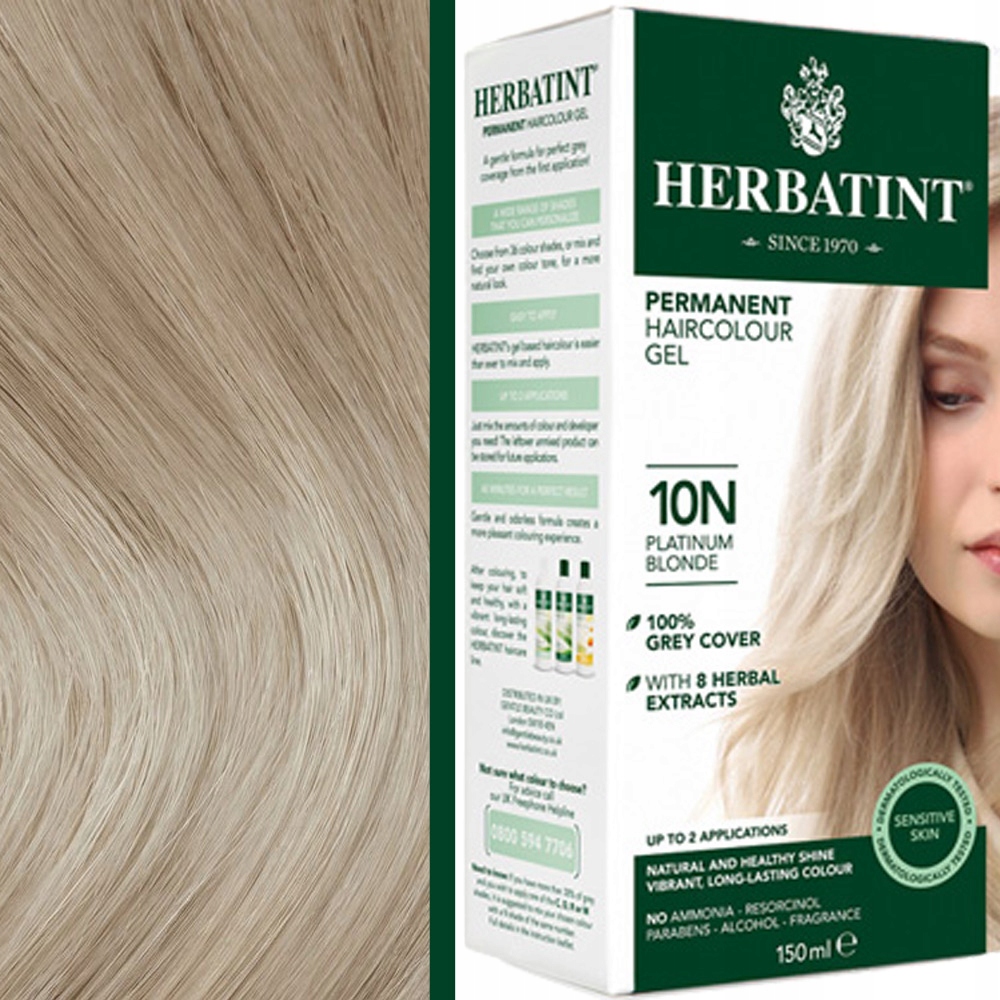 

Farba do włosów Herbatint 10N Platynowy Blond 150