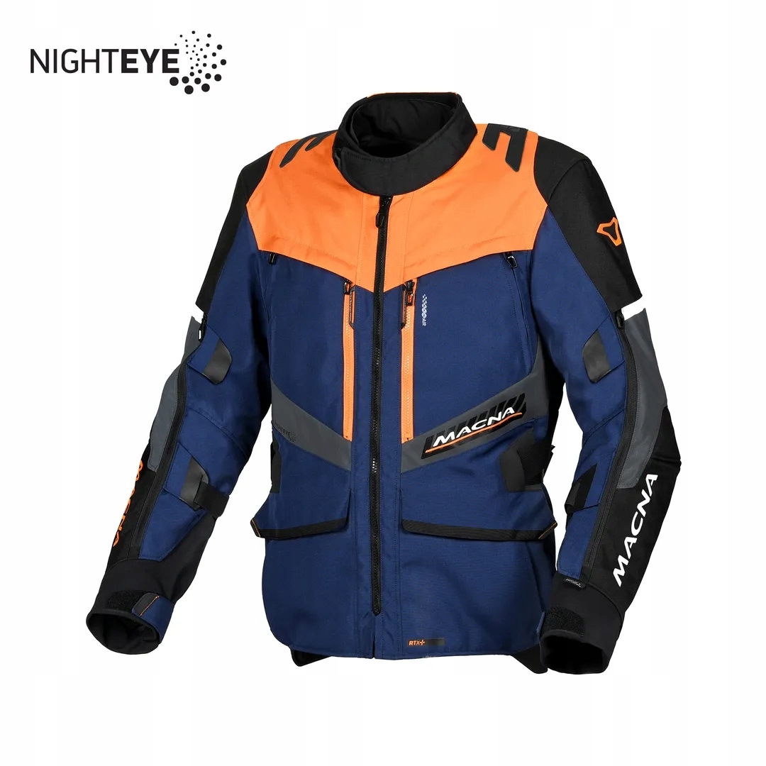 Macna Výpredajová Bunda Domane Motorcycle Jacket Dark Blue/orange/black Kolo