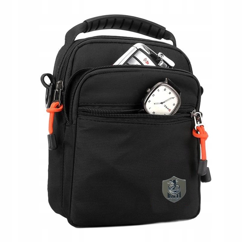 TORBA MĘSKA NERKA SASZETKA SPORTOWA BIODROWA NA RAMIĘ BIODRA WODOODPORNA Wzór dominujący bez wzoru