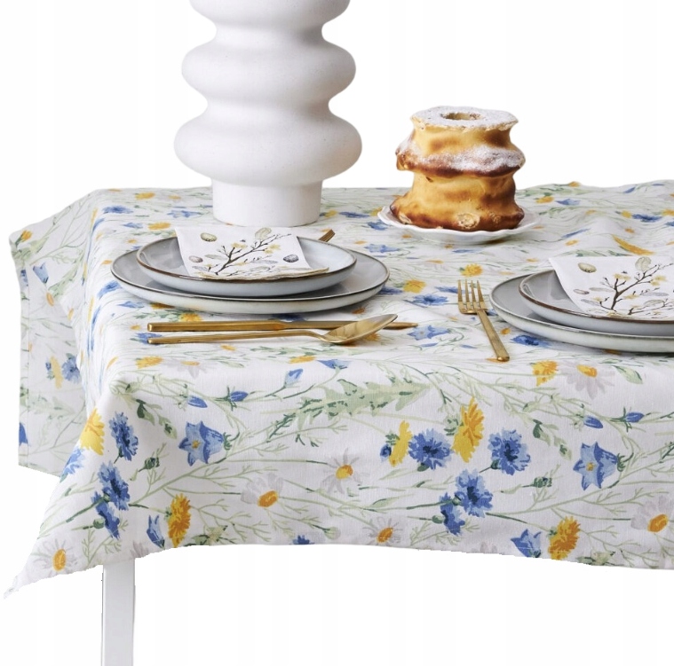 OBRUS dekoracyjny POLNE KWIATY 140 x 220 WIOSNA HYDROFOBOWY