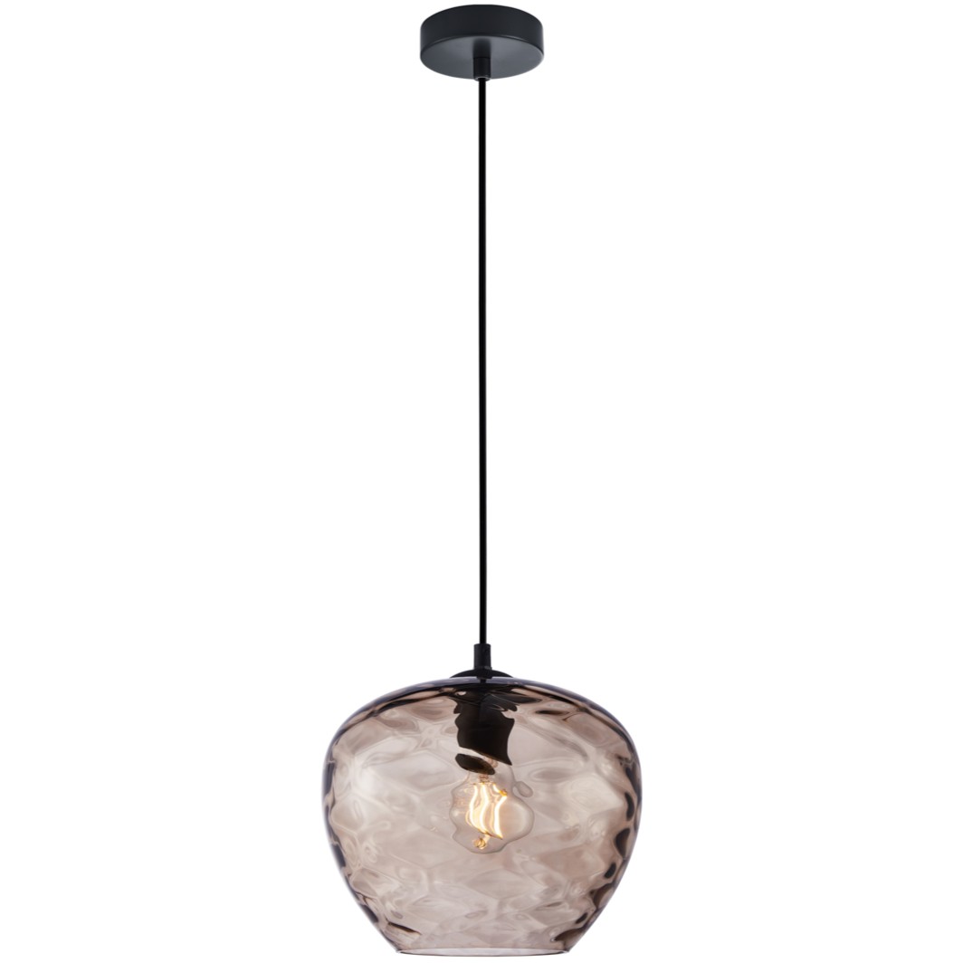 Závesná stropná lampa hnedá sklenená do jedálne nad stôl a ostrovček Bresco