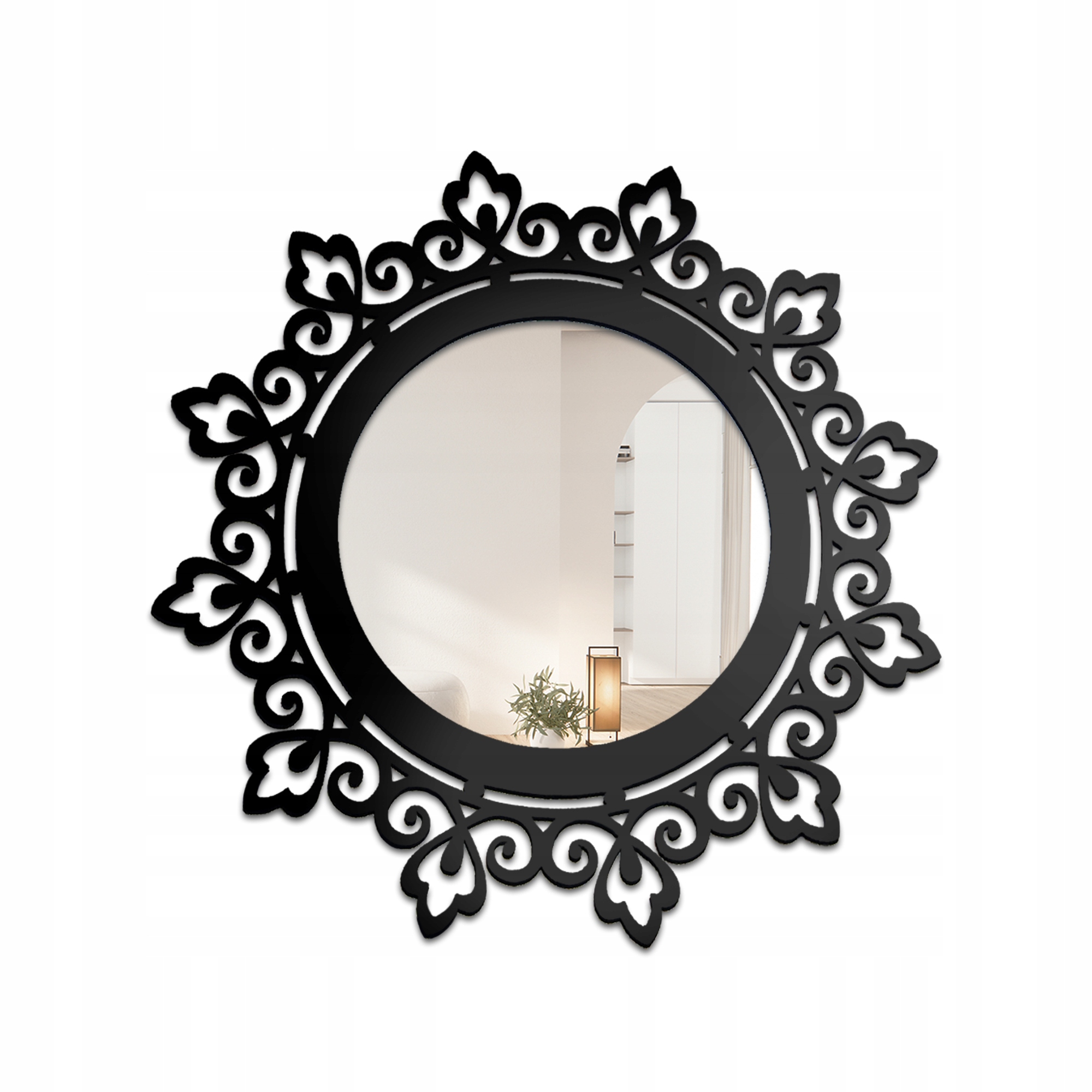 Zrcadlo v ažurově černém rámu Lara Fi 65