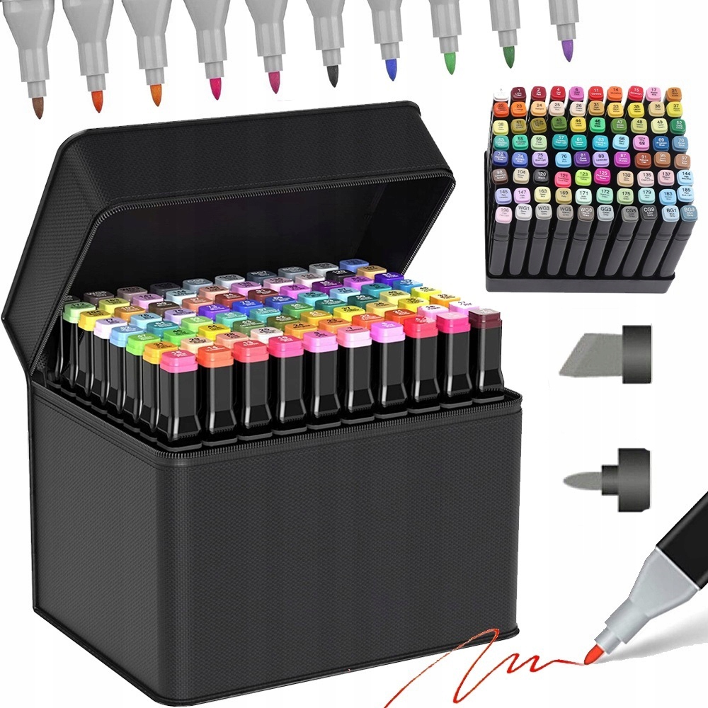 PISAKI FLAMASTRY MAZAKI 80SZT MARKERY AKRYLOWE