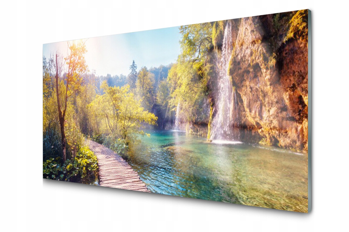 Sklenený panel Doska Jazero Vodopád 100x50