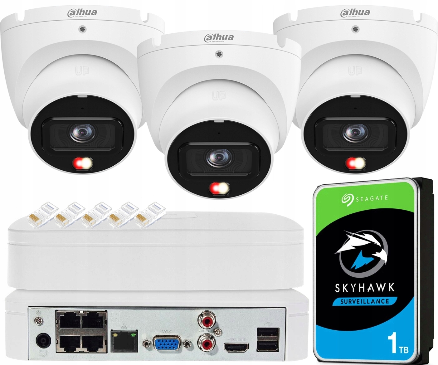 8Mpx monitorovacia sada Dahua 3 kamery IPC-HDW1839T-A-IL Smart Dual Light