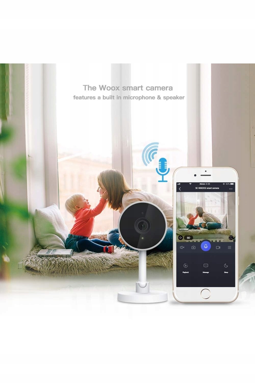 INTELIGENTNA KAMERA WIFI WEWNĘTRZNA HD-TVI WOOX R4071 2 Mpx ALEXA GOOGLE Obudowa inna