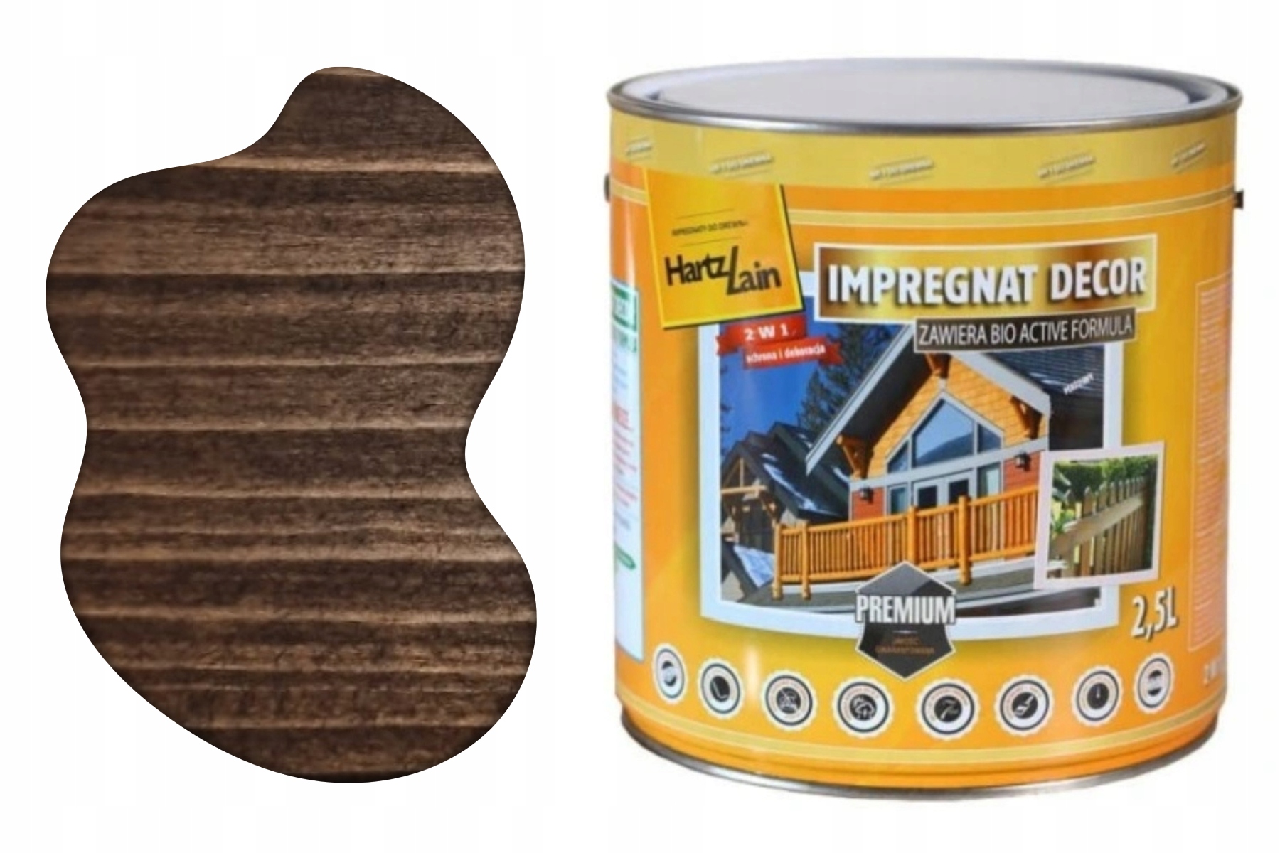 HartzLain Decor Palisander impregnat HartzLack 2w1 2,5L