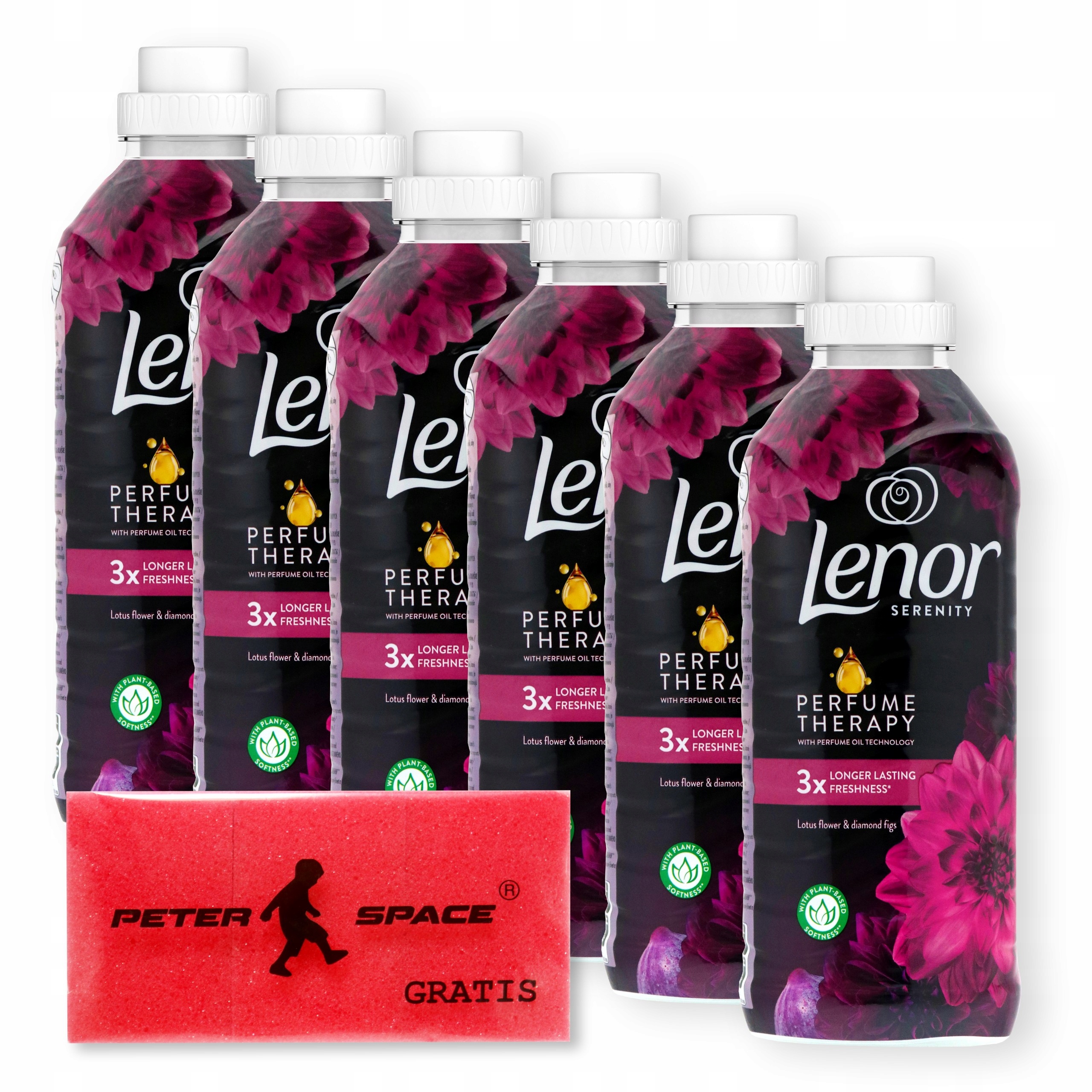 Levně Set Lenor Lotus flower & Diamond Figs 700ml 6 Ks, 3ks houbiček Bonus