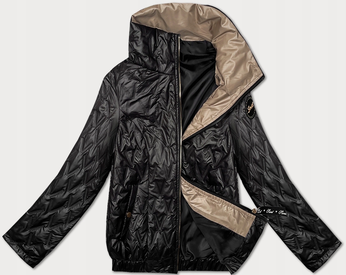 Tenká Bunda Stojáček B8359 Černá XL (42)