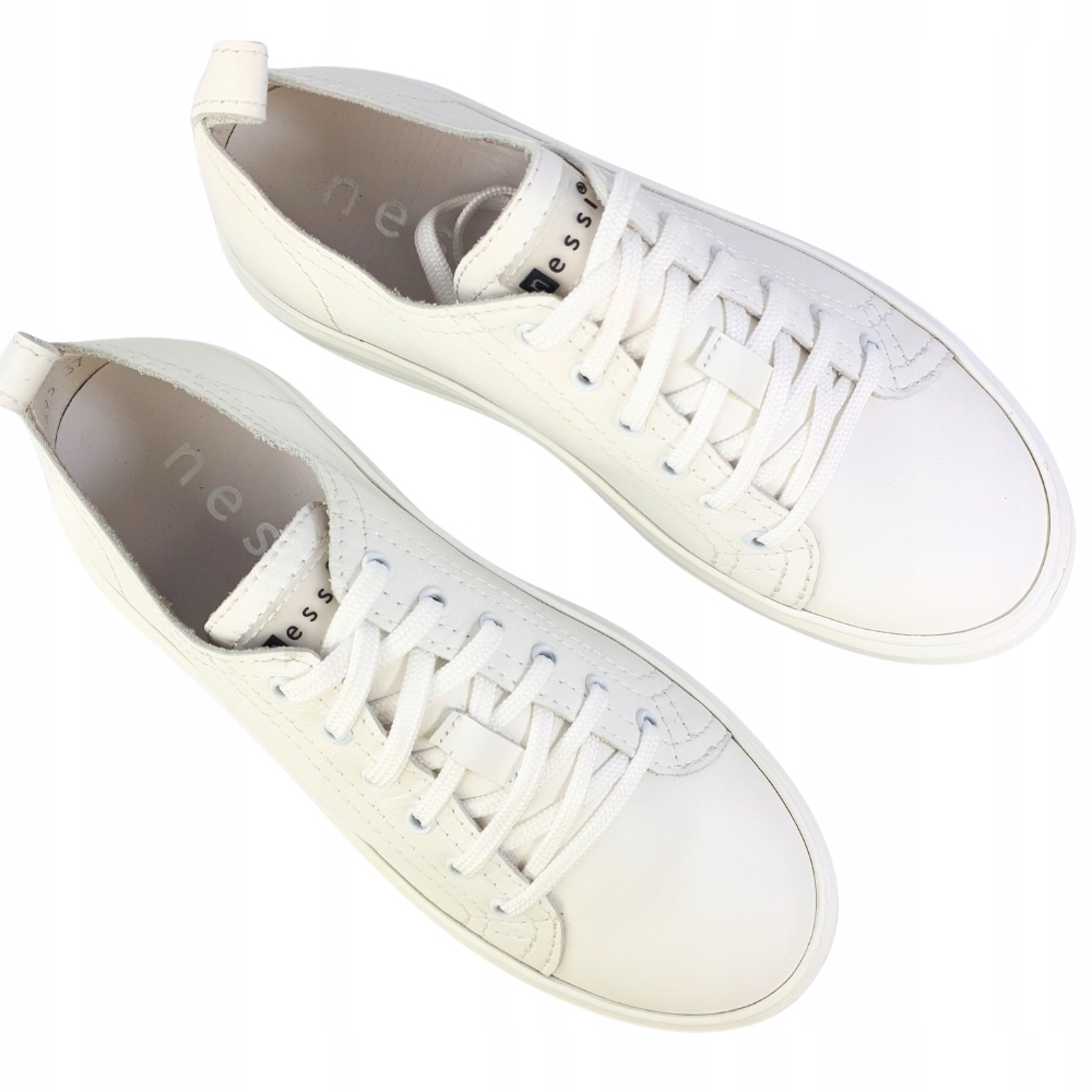Półbuty Trampki damskie Nessi 22695 Sp białe skóra r. 39