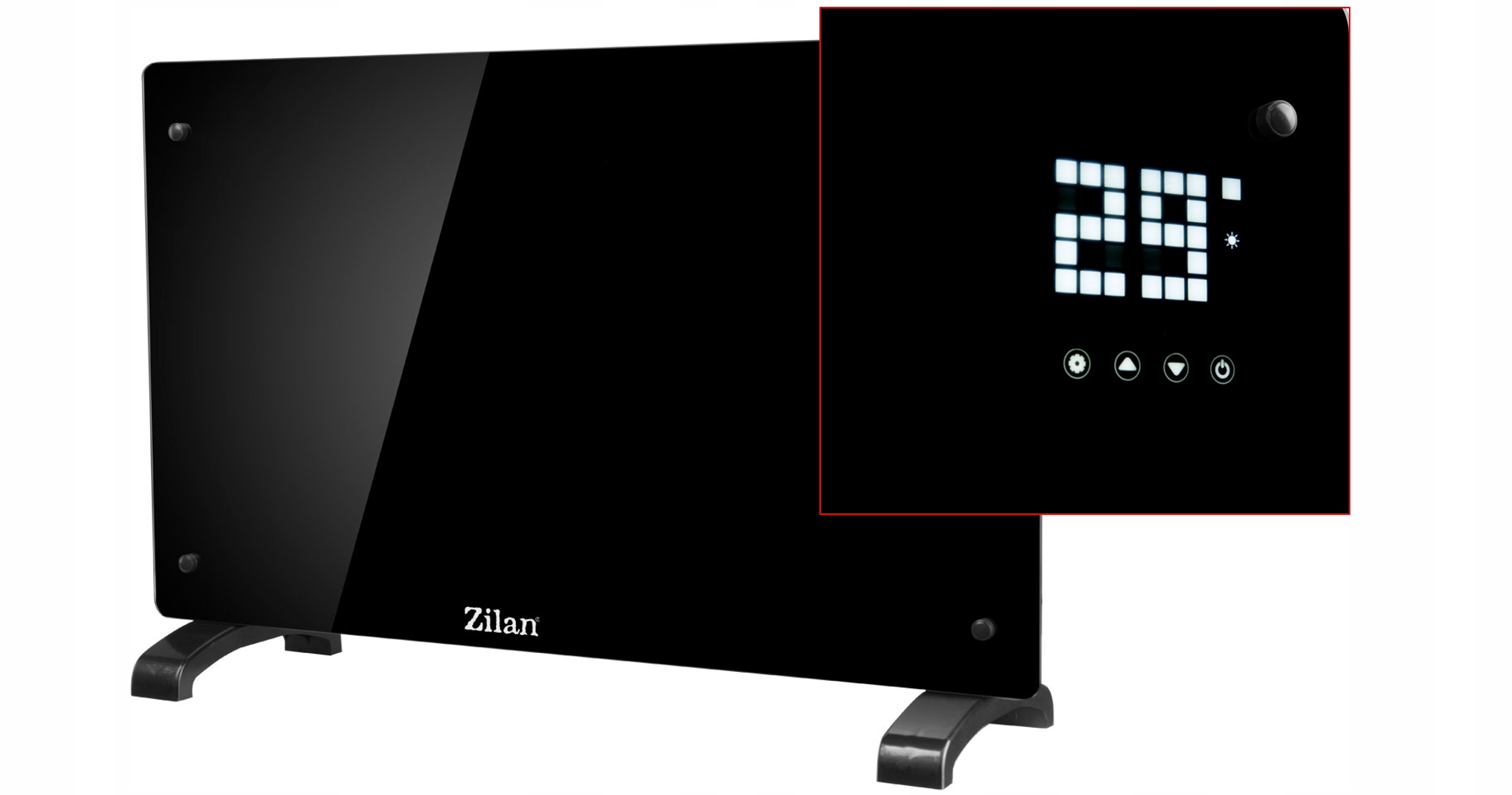 GRZEJNIK ELEKTRYCZNY SZKŁO LCD 2000W + PILOT Kod producenta ZLN2823